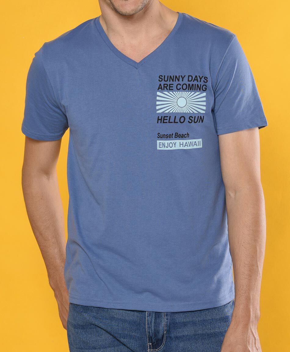 Polera manga corta cuello en v