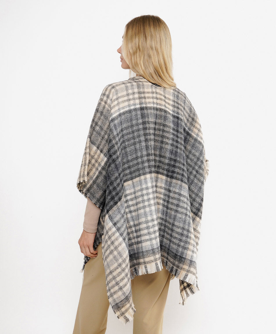 Poncho mujer lurex beige