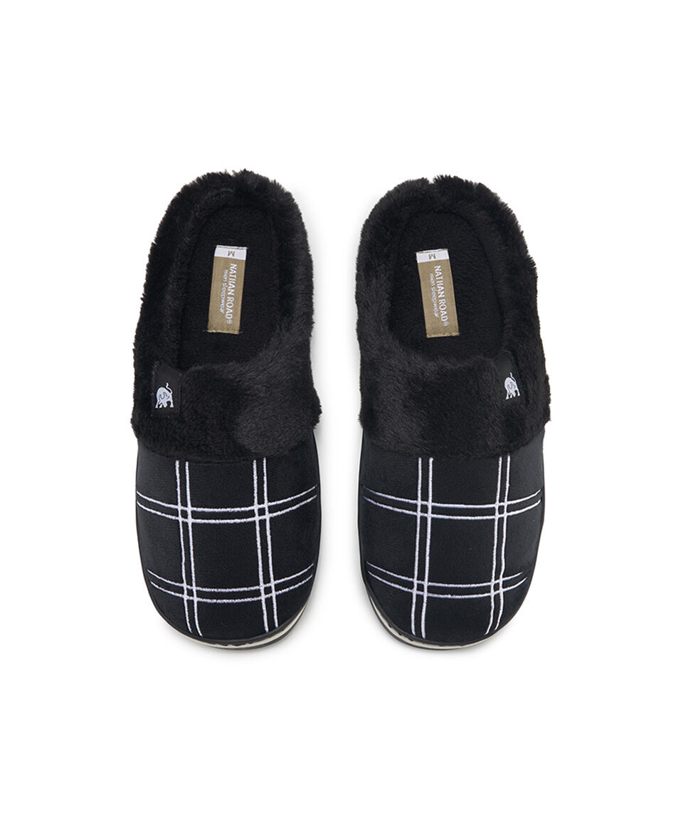 Pantufla hombre cuadros forrada