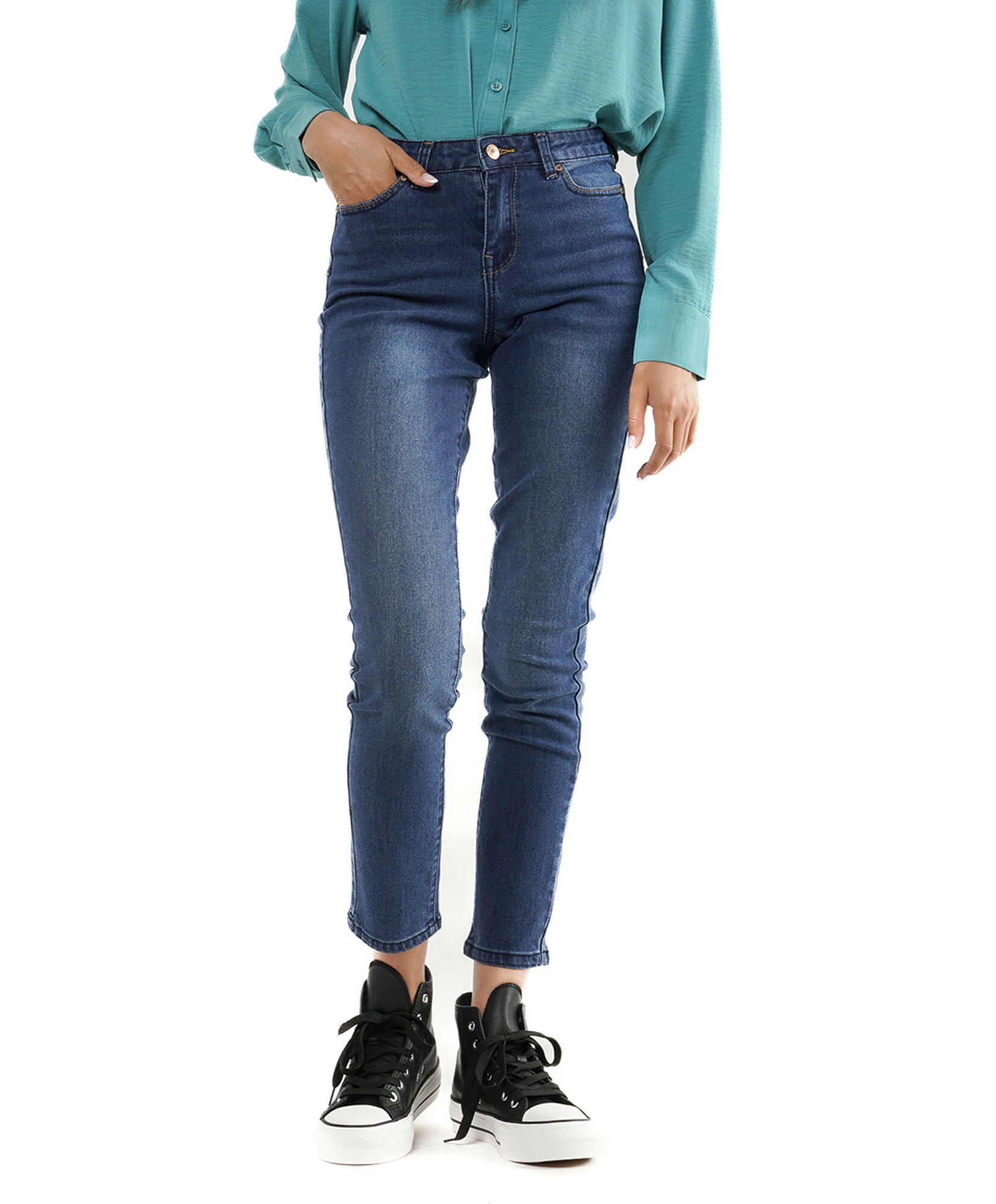 Jeans mujer desgaste frontal skinny fit Jeans mujer desgaste frontal skinny fit