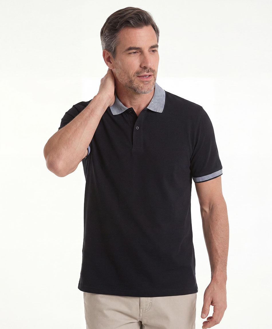 Polera hombre polo bicolor
