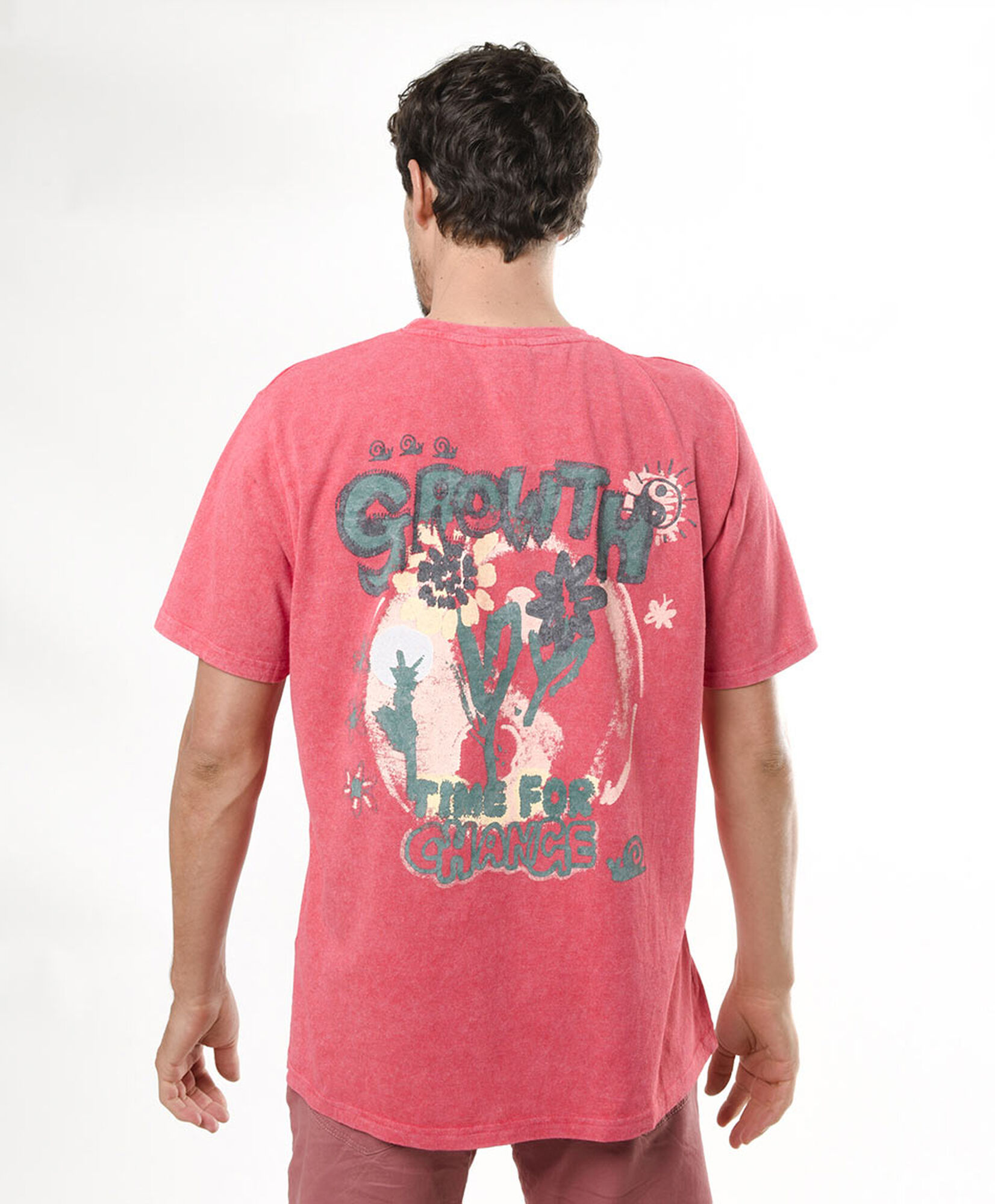 Polera hombre doble estampado desgastada Polera hombre doble estampado desgastada