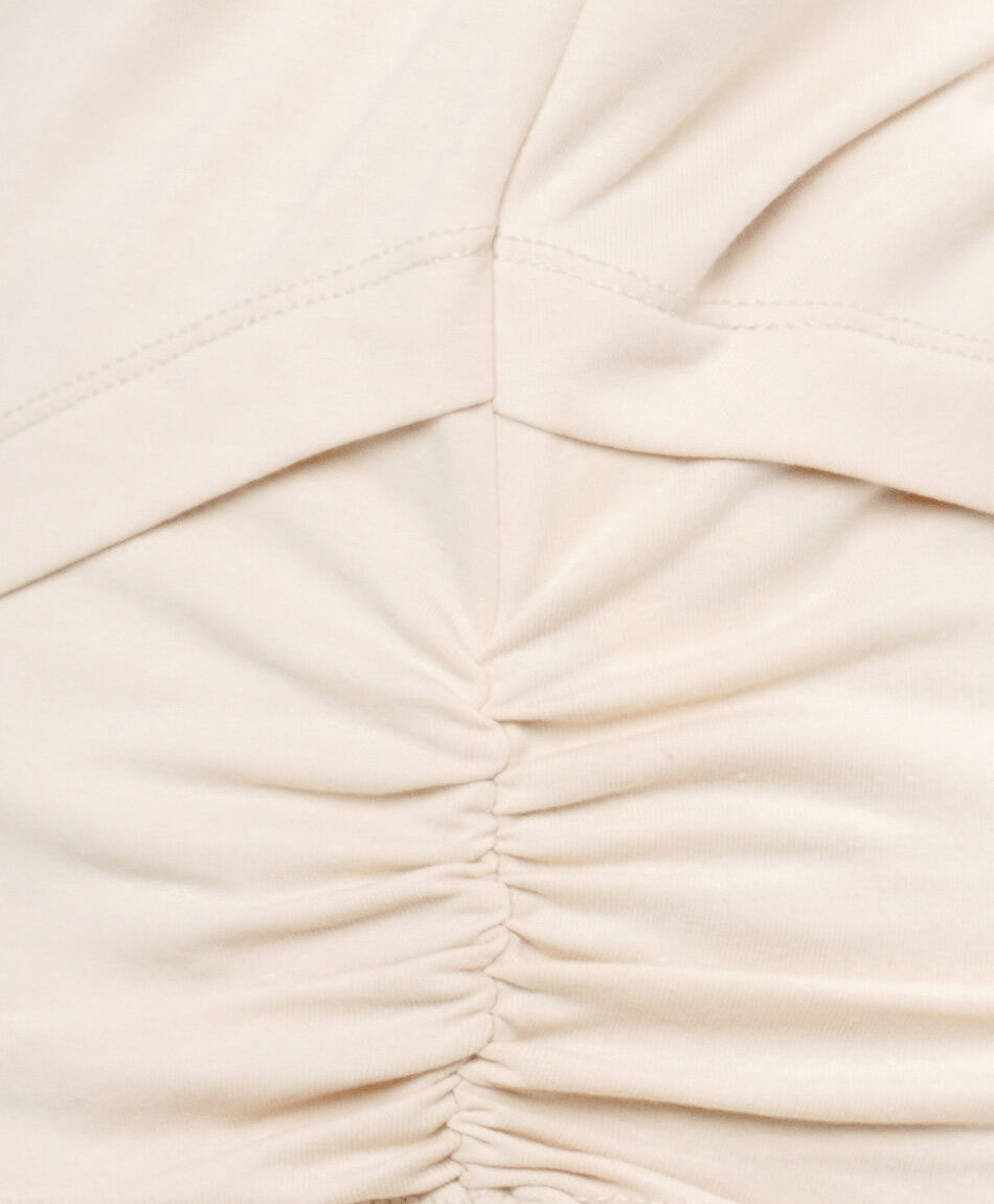 Polera mujer pliegues lateral