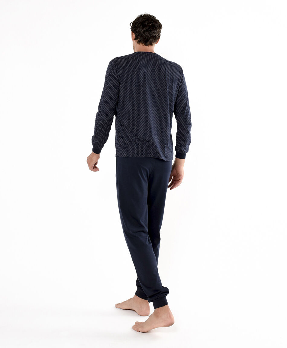 Pijama hombre bolsillo azul oscuro