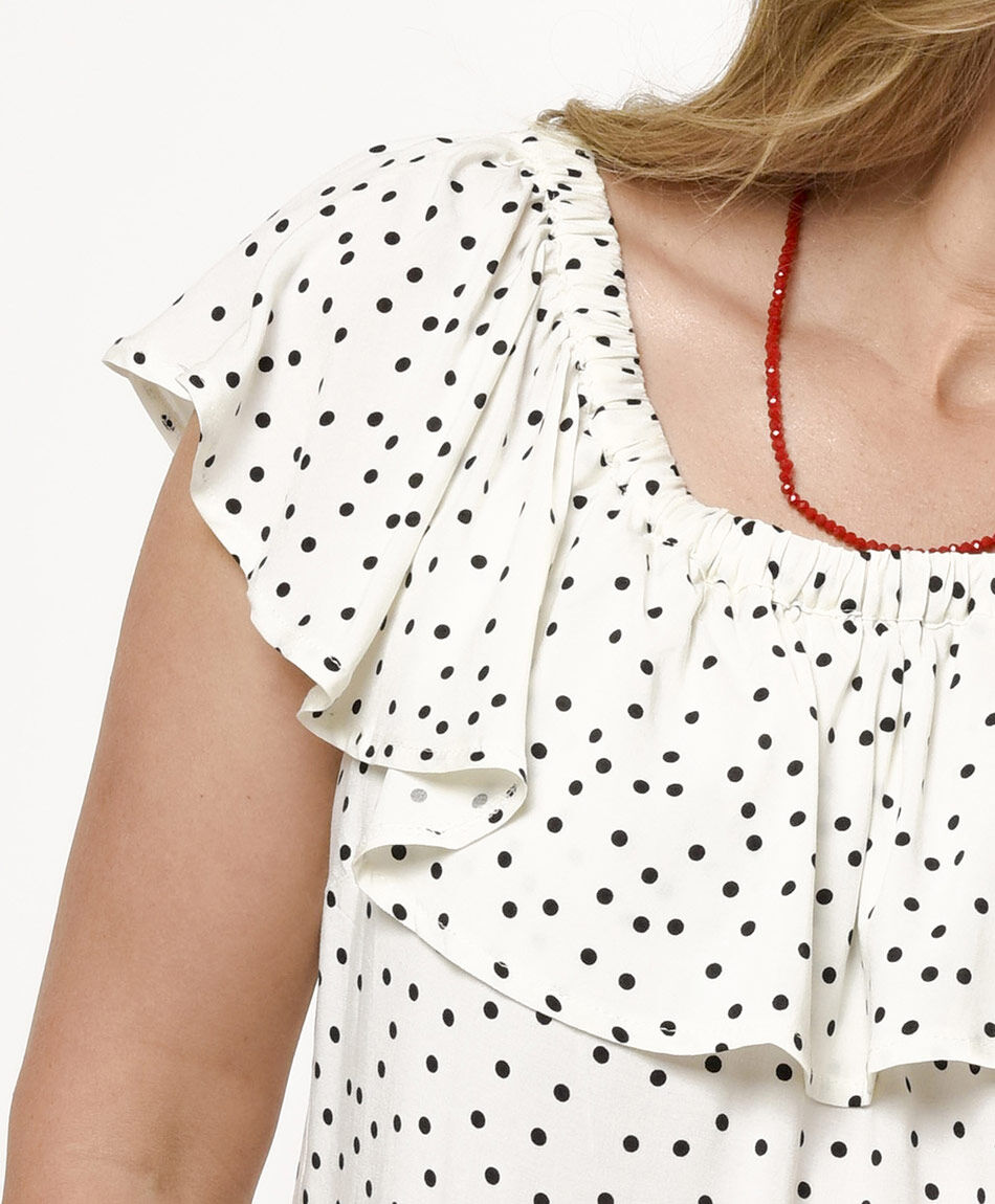 Blusa mujer puntitos vuelo