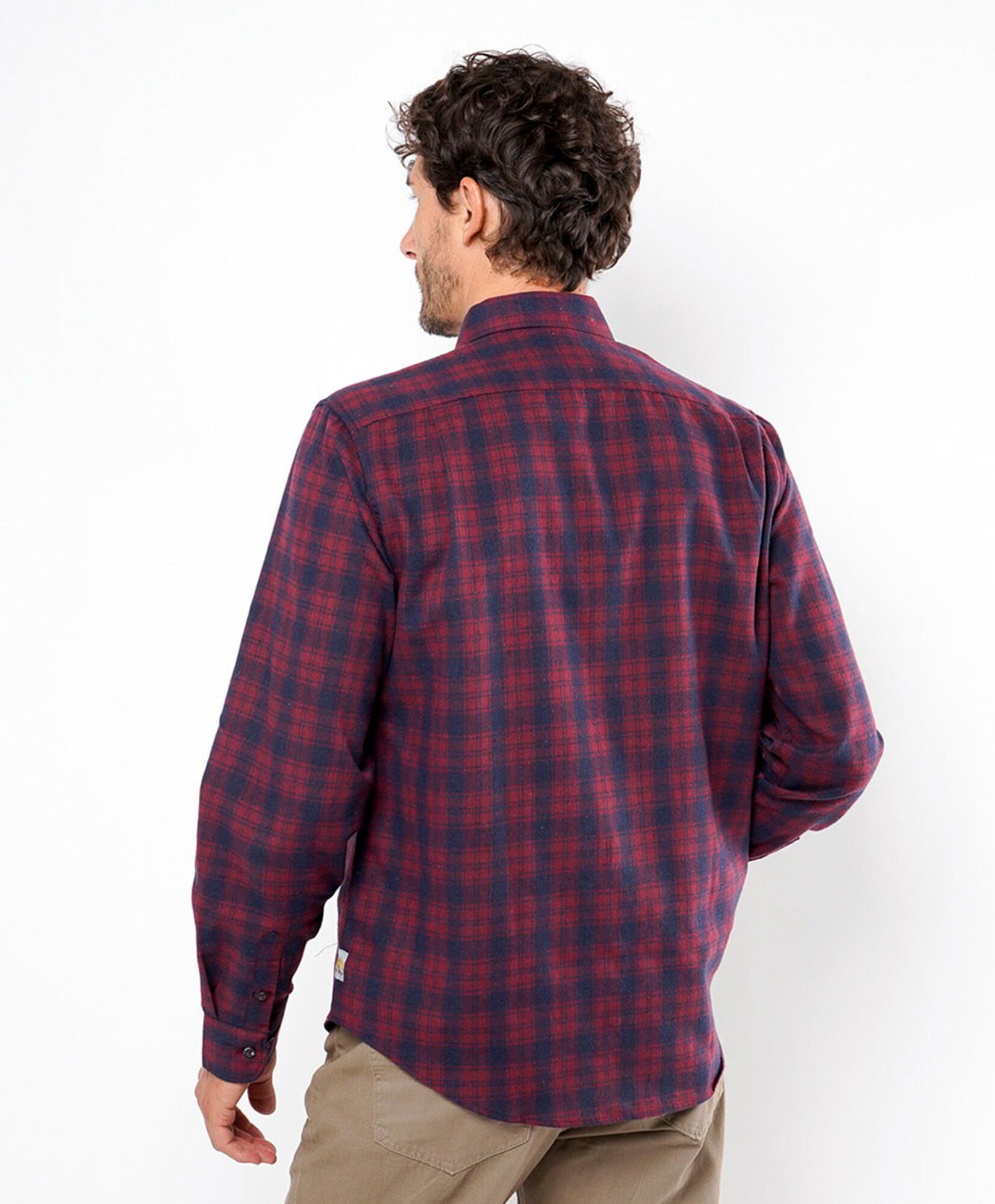 Camisa hombre cuadrillé burdeo Camisa hombre cuadrillé burdeo
