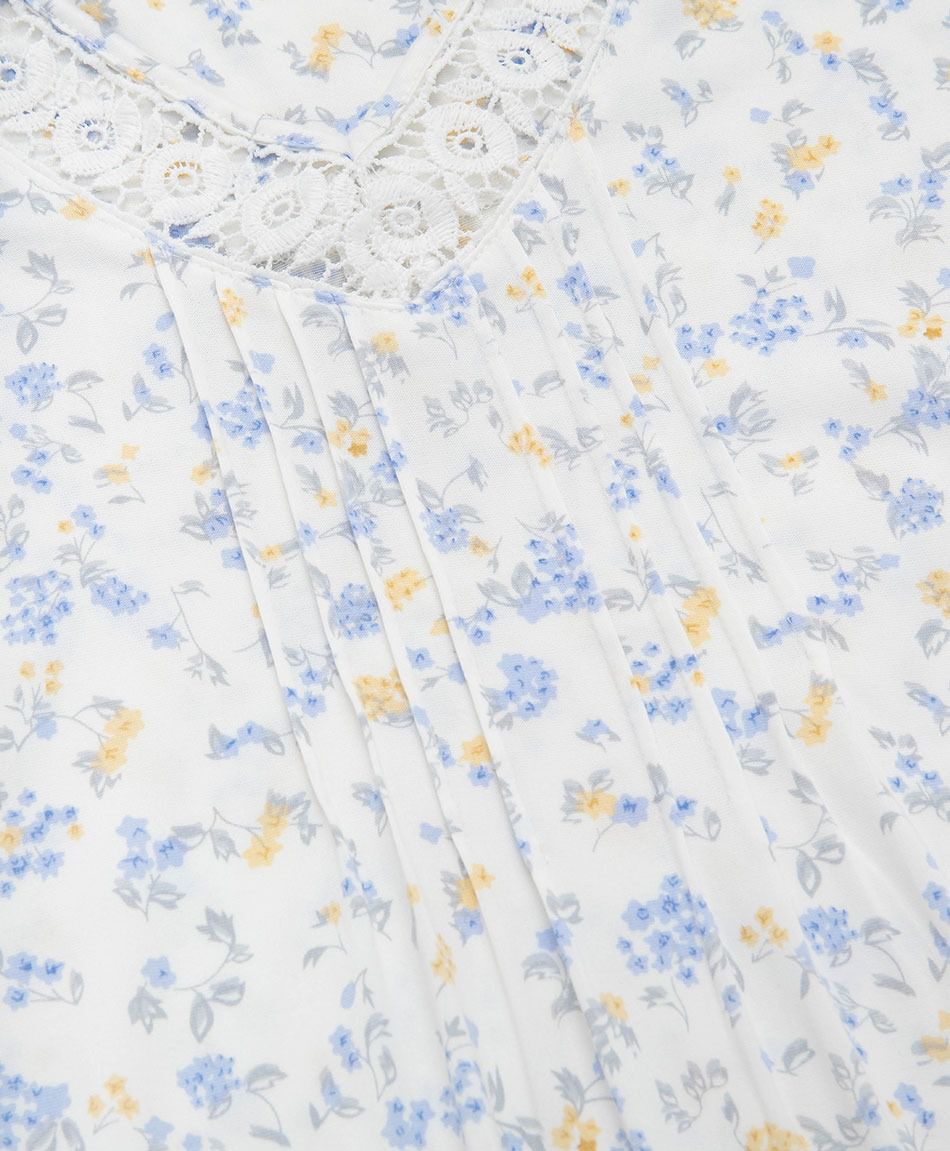 Camisa de dormir mujer floreada azul