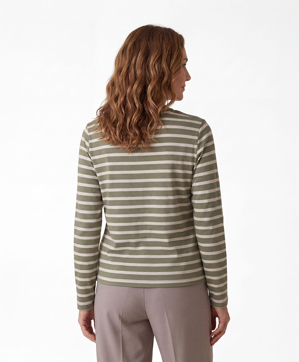 Polera mujer rayas bicolor