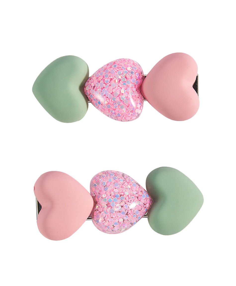 Set 2 pinches infantil corazones