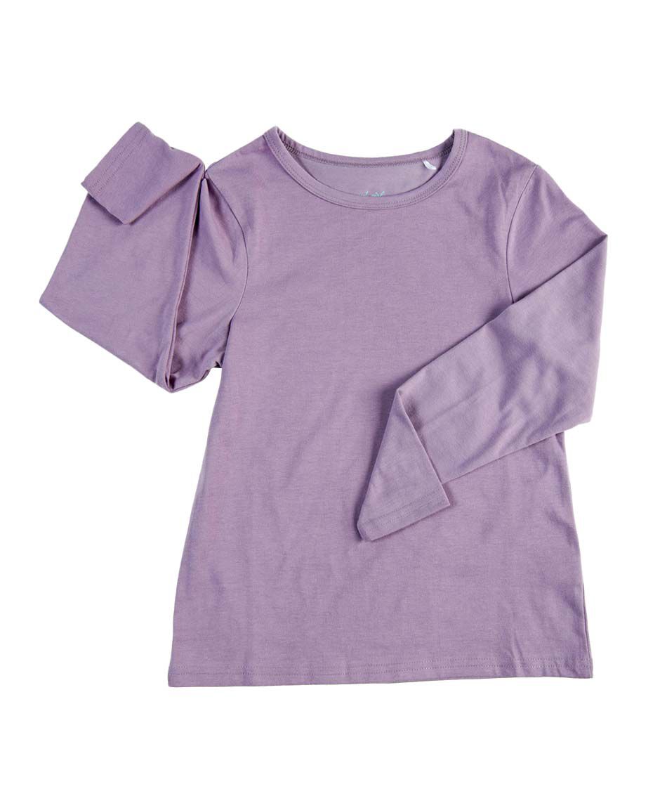 Polera ni&ntilde;a b&aacute;sica manga larga