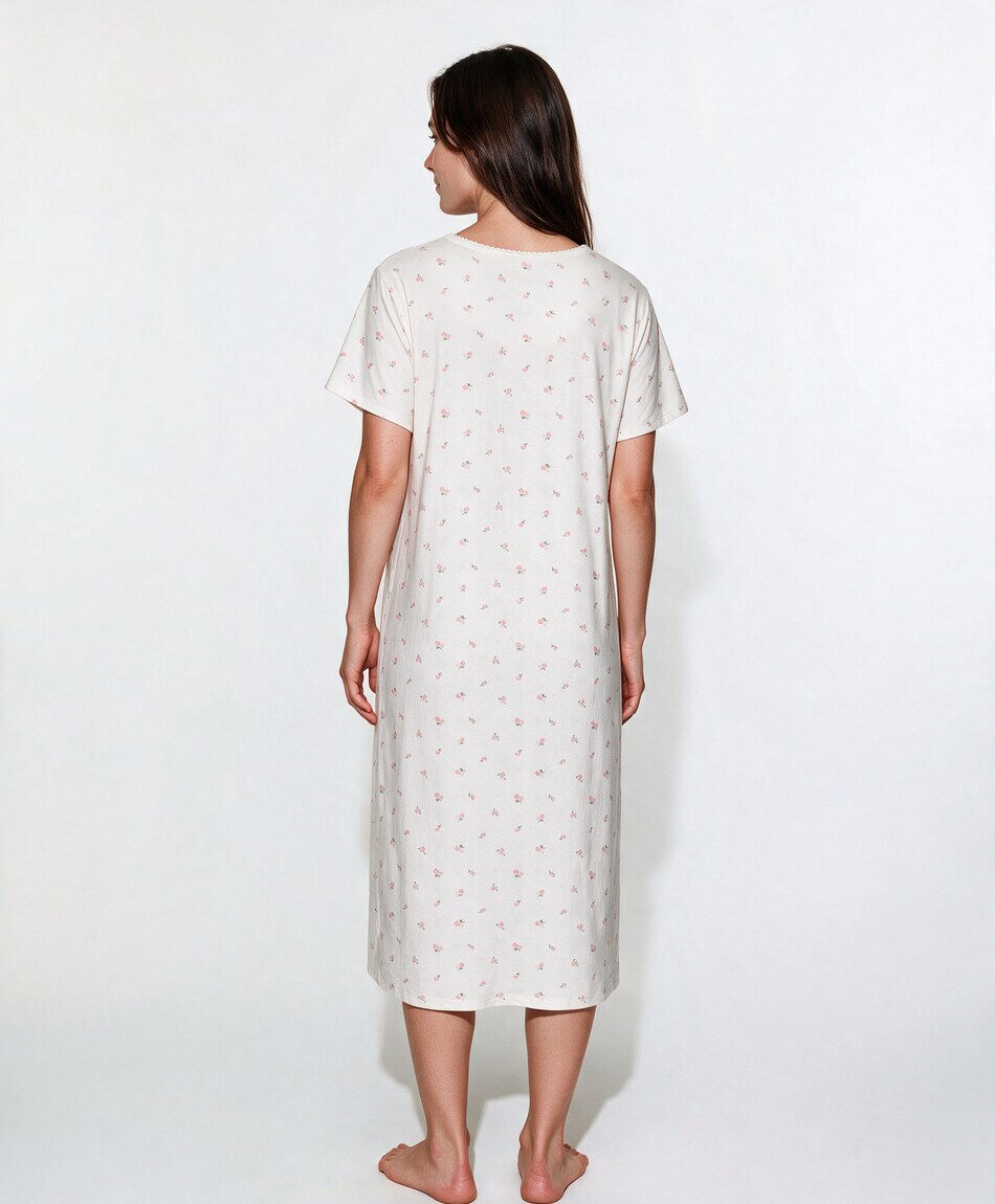 Camisa de dormir mujer pink floreada