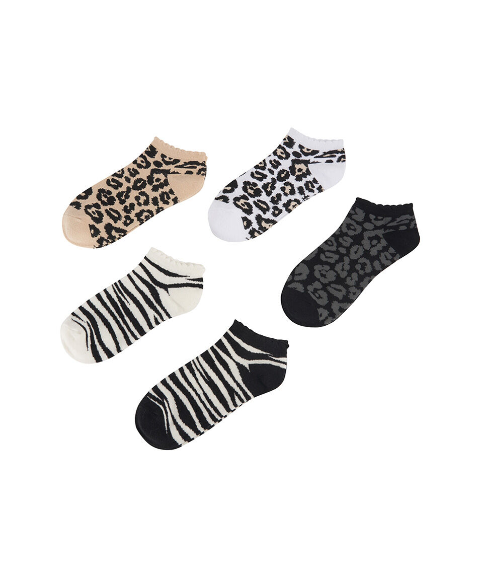 Pack 5 calcetines mujer animal print