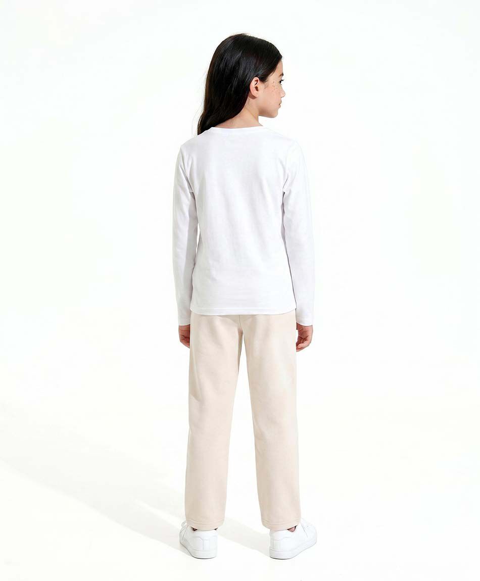 Pantal&oacute;n buzo ni&ntilde;a b&aacute;sico beige