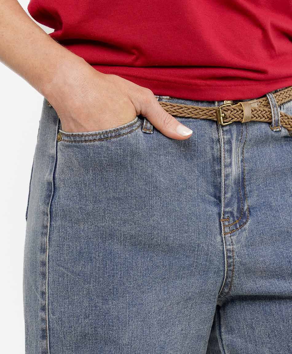 Jeans mujer wide leg cintur&oacute;n