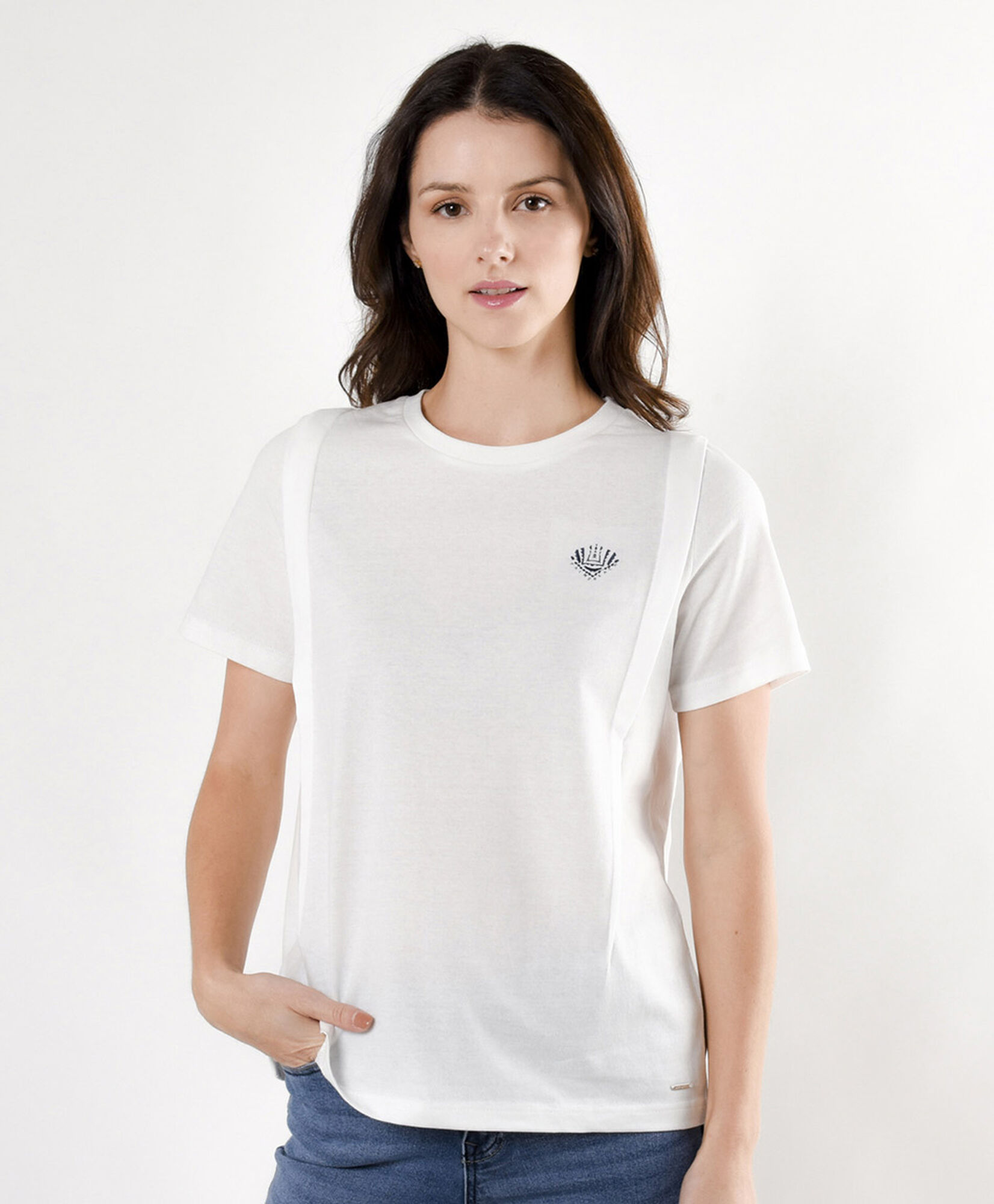 Polera mujer doble estampado palmeras Polera mujer doble estampado palmeras