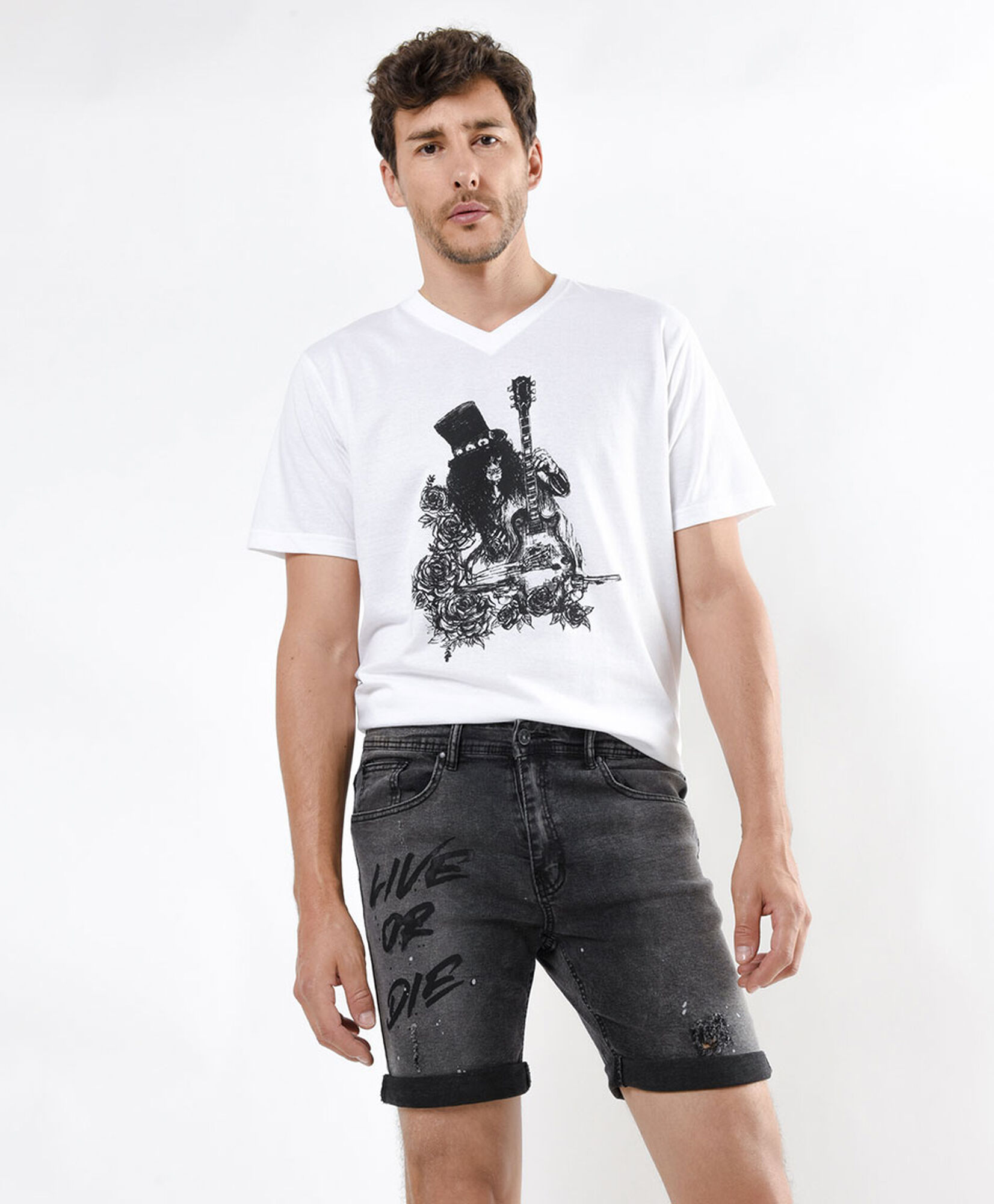 Bermuda hombre denim texto Bermuda hombre denim texto