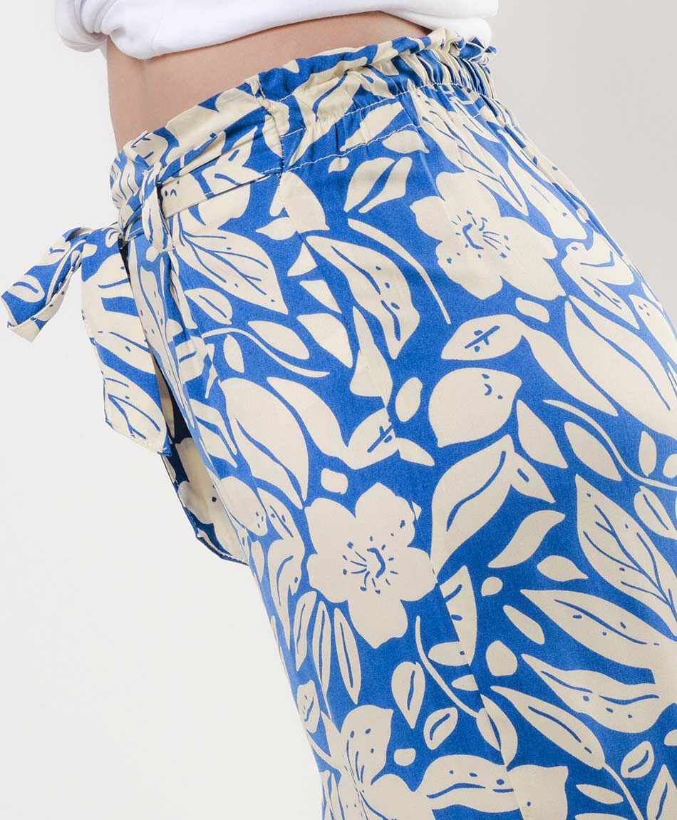 Pantal&oacute;n mujer hojas wide
