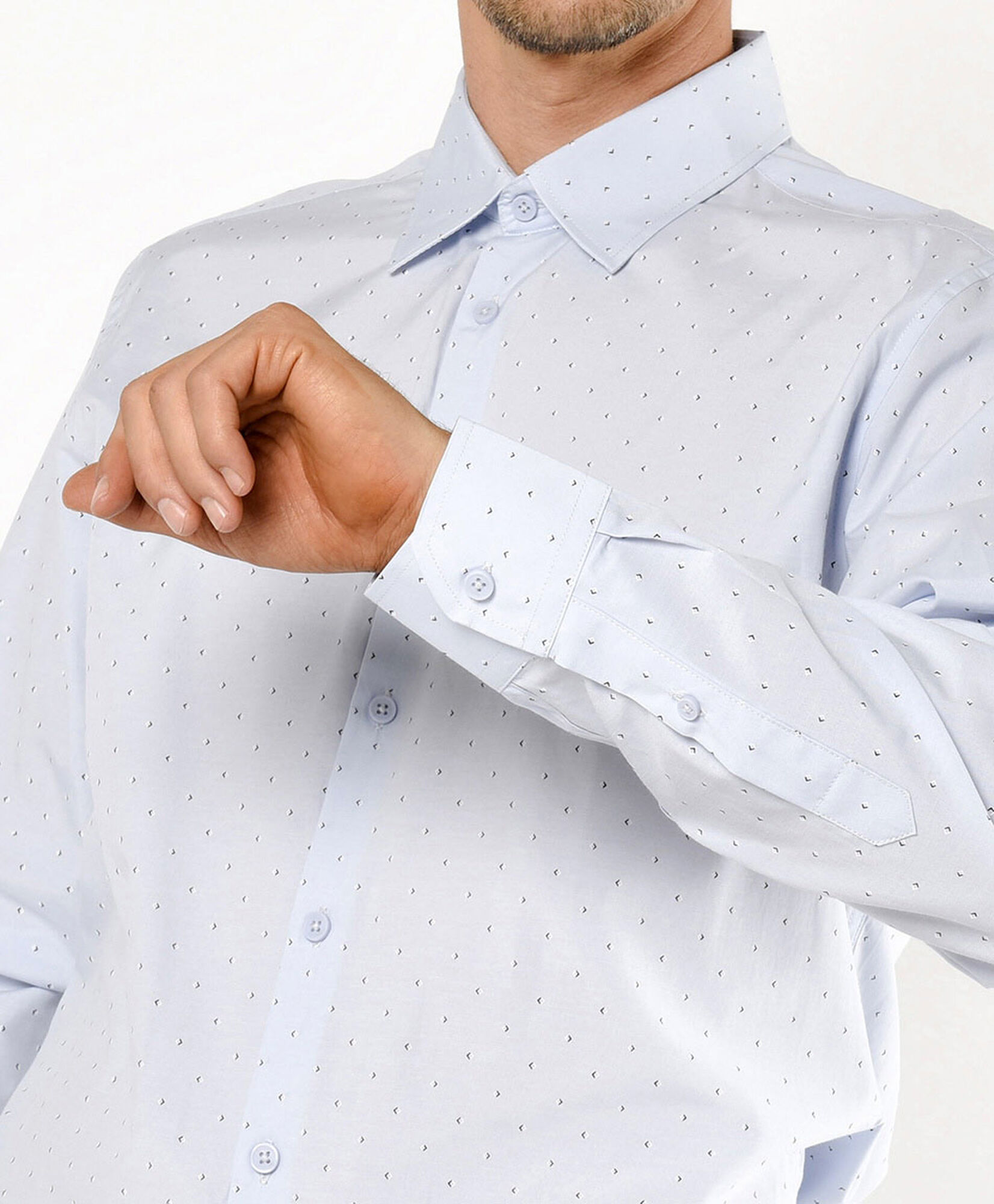 Camisa hombre puntitos celeste Camisa hombre puntitos celeste