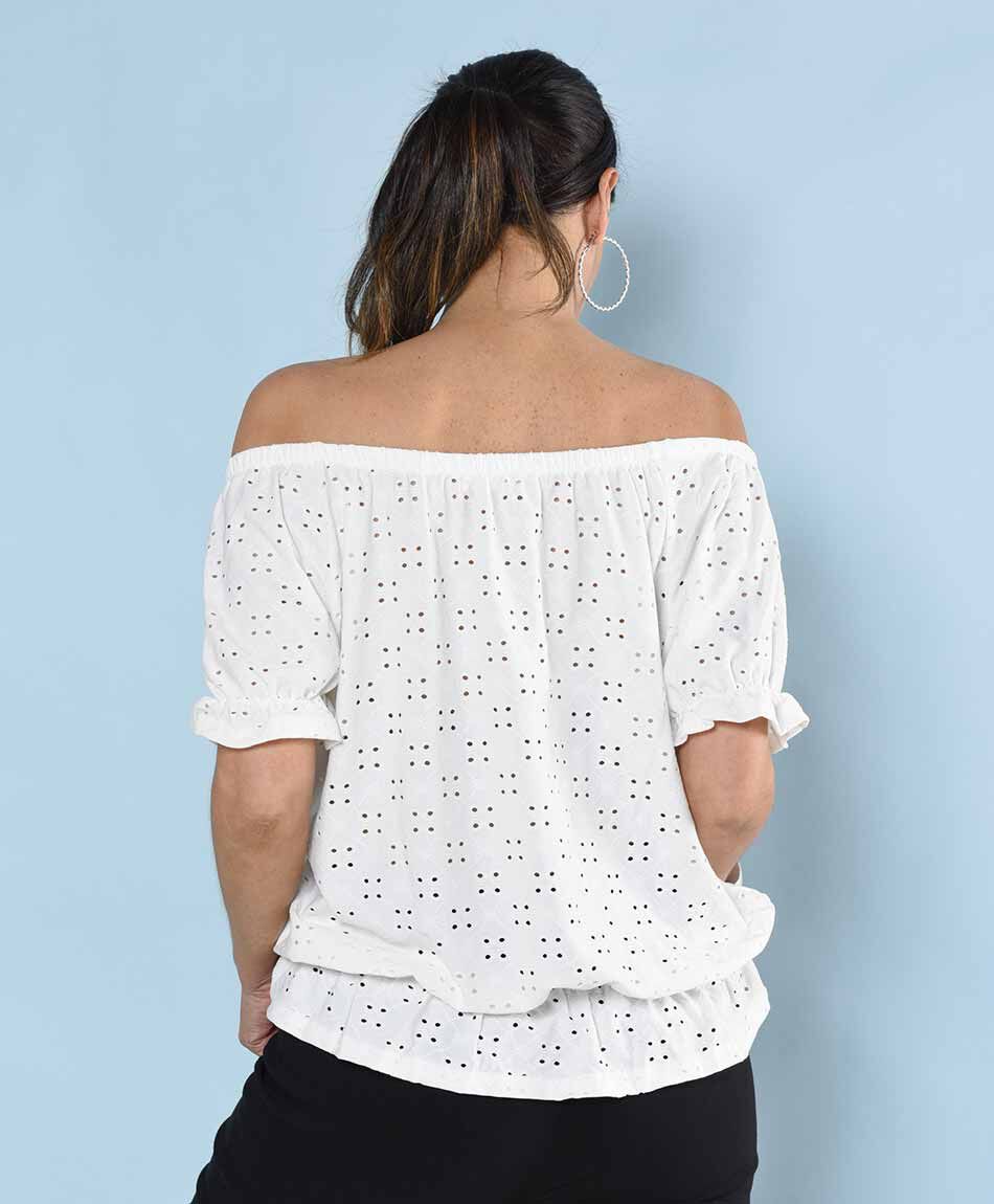 Polera manga al codo cuello off shoulder