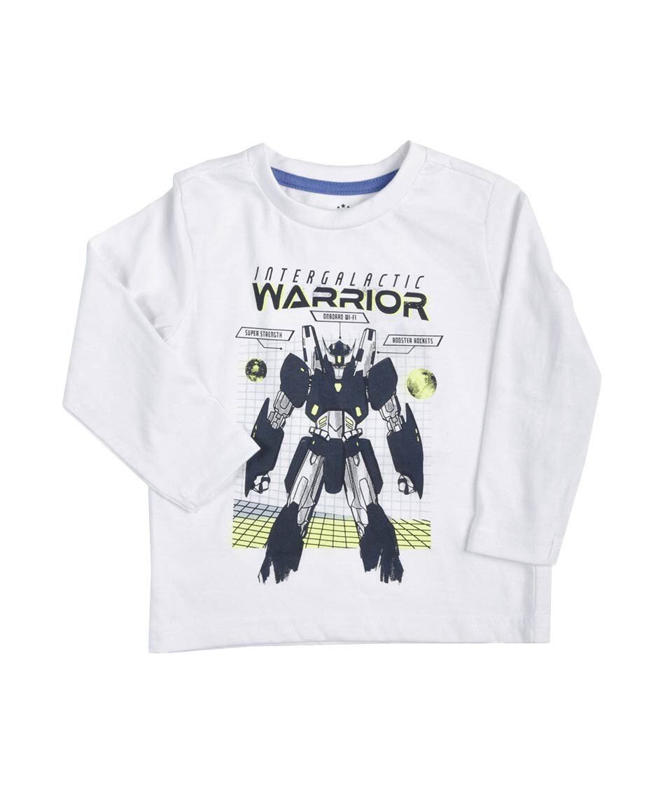 Polera beb&eacute; robot manga larga