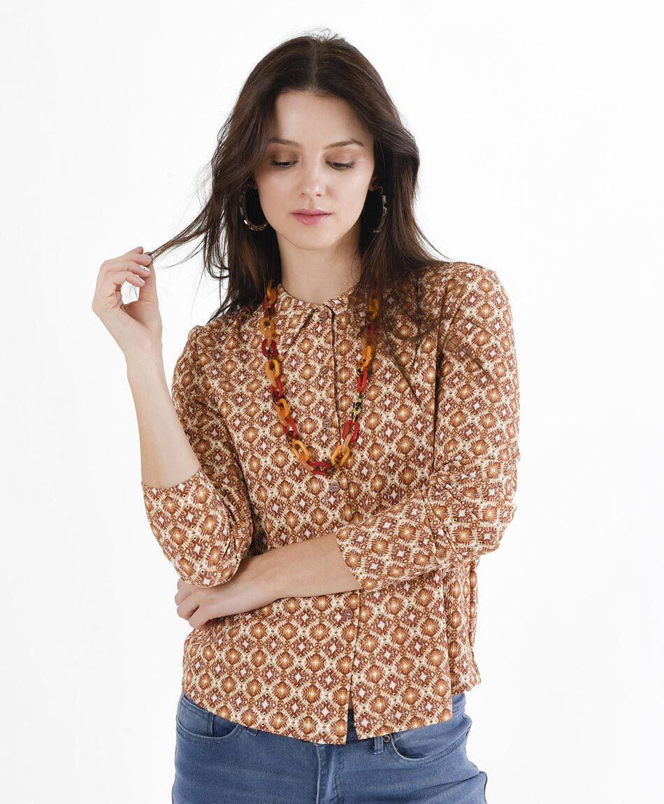Blusa mujer estampada texturizada