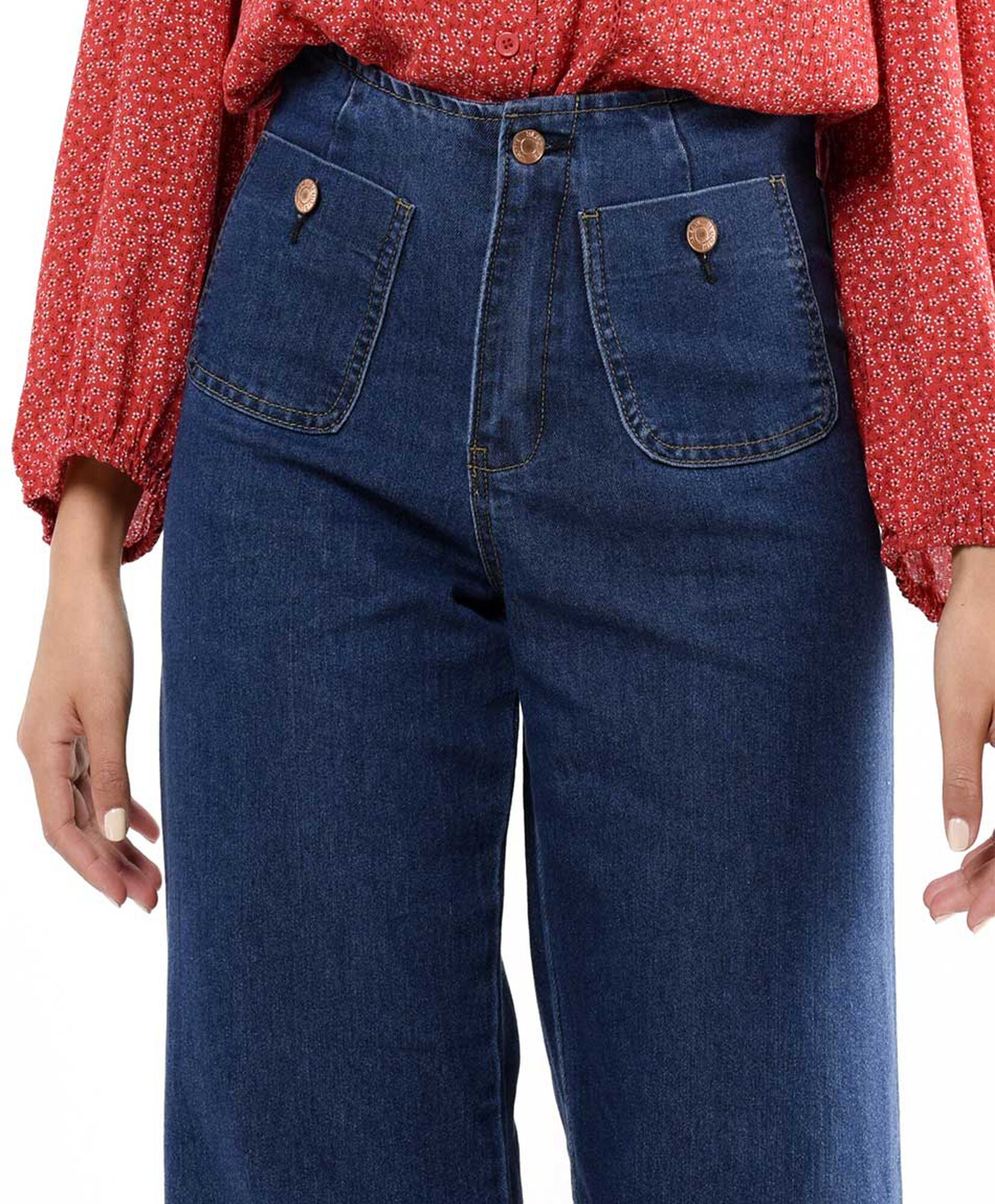 Jeans mujer bolsillo botón Jeans mujer bolsillo botón
