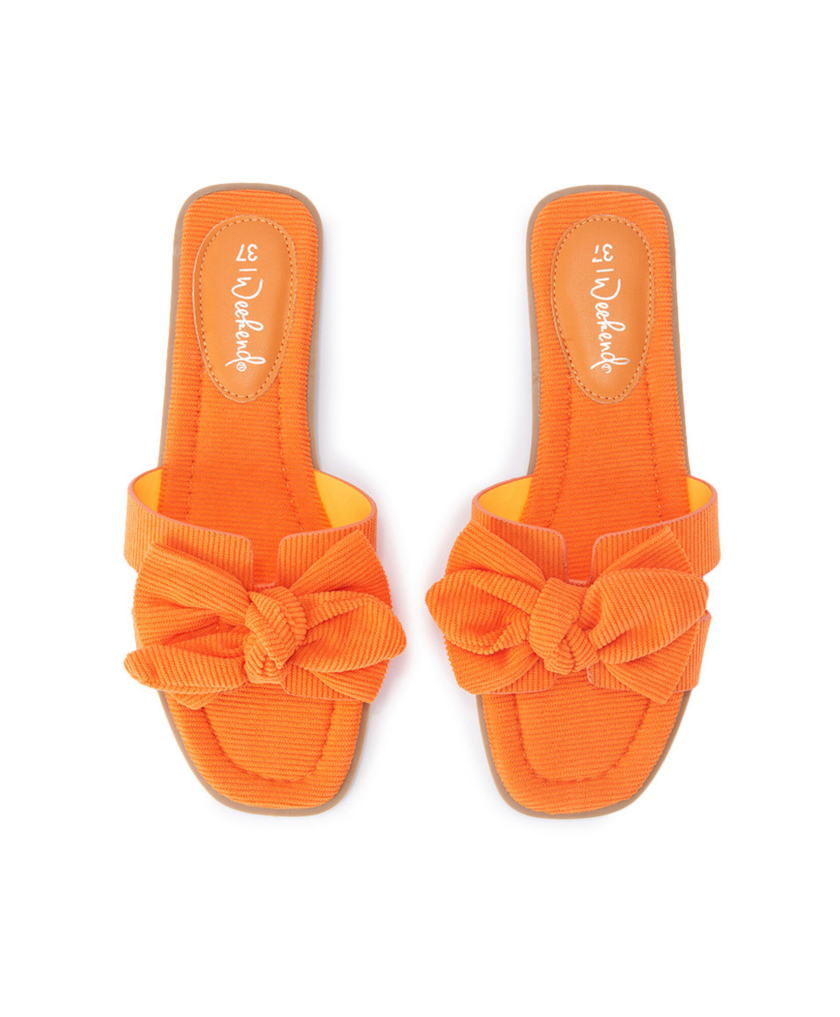 Sandalia mujer plana cinta naranja Sandalia mujer plana cinta naranja
