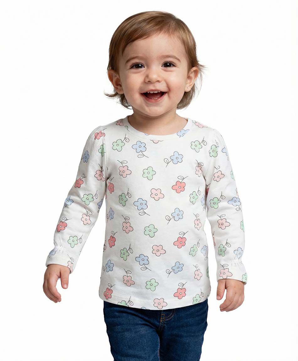 Polera beb&eacute; floreada