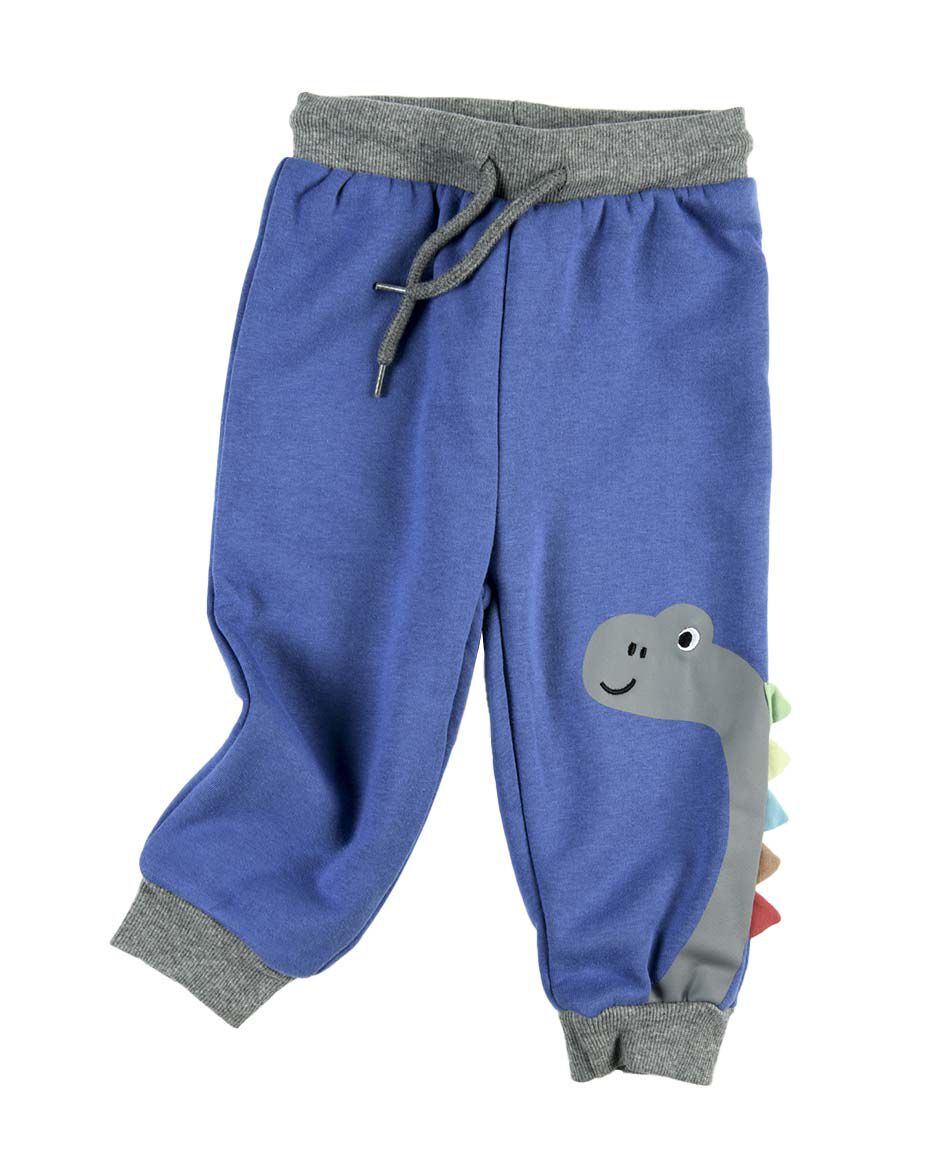 Pantal&oacute;n de buzo beb&eacute; bicolor dinosaurio