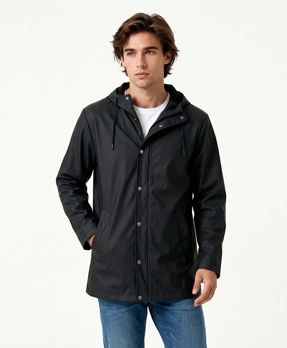 Chaqueta hombre impermeable botones