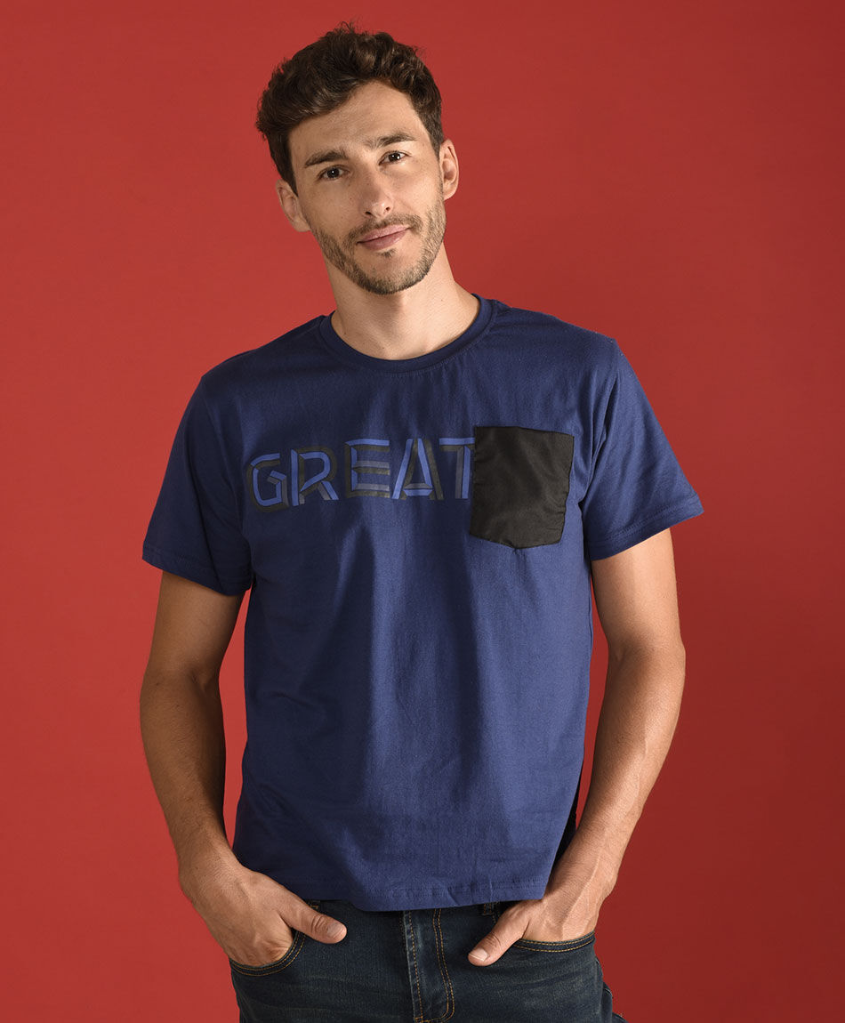 Polera manga corta cuello redondo