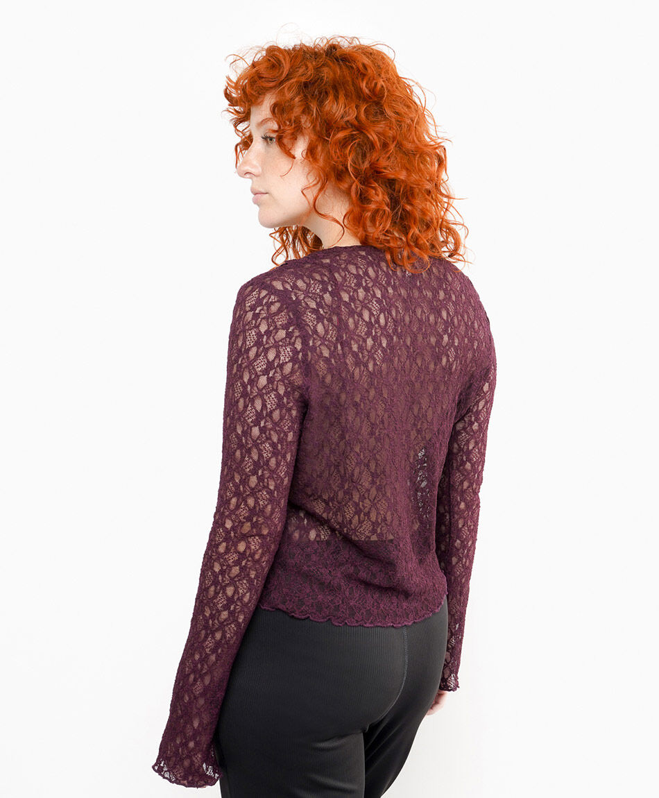 Polera mujer lace volantes