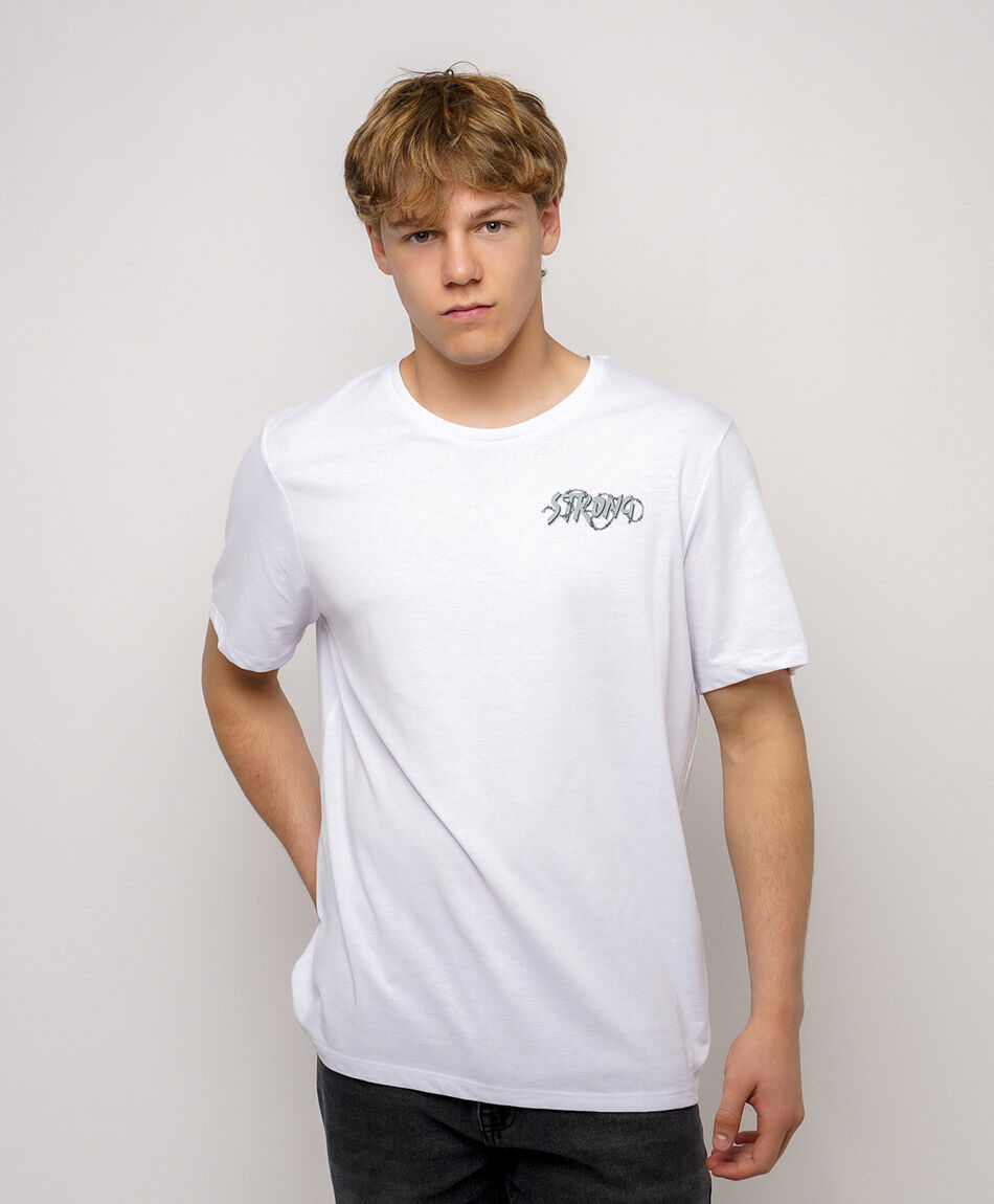 Polera hombre estampado doble   strong