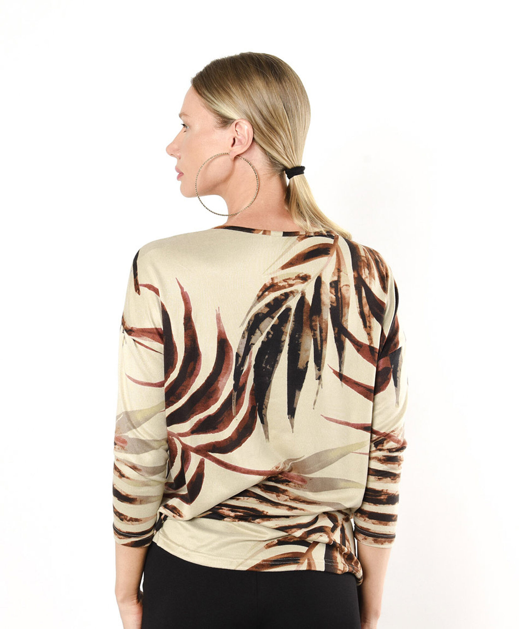 Polera mujer hojas lanosa Polera mujer hojas lanosa