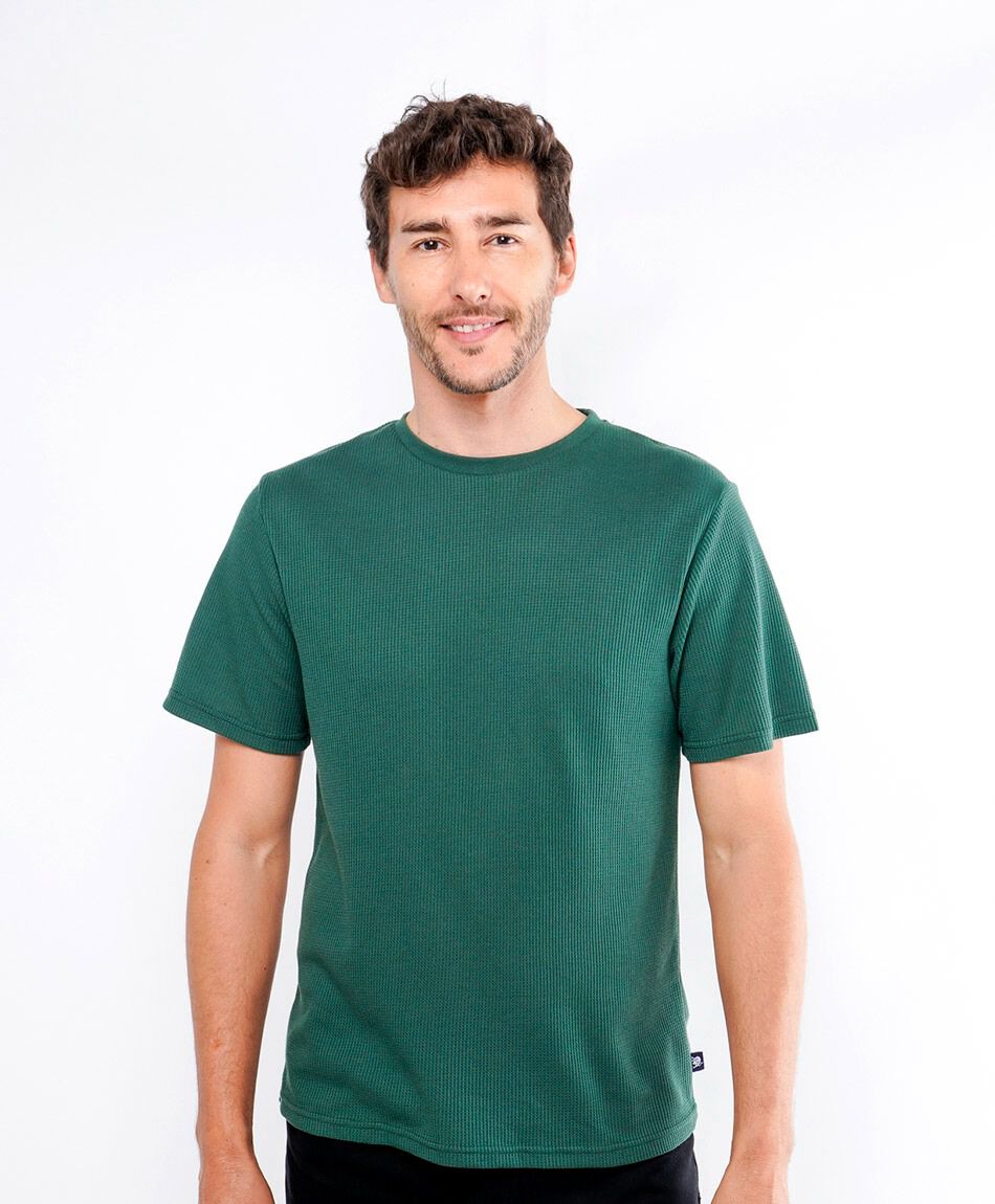 Polera hombre waffle verde