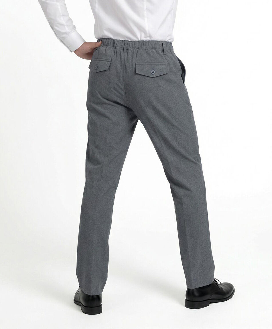 Pantal&oacute;n escolar elasticado gris