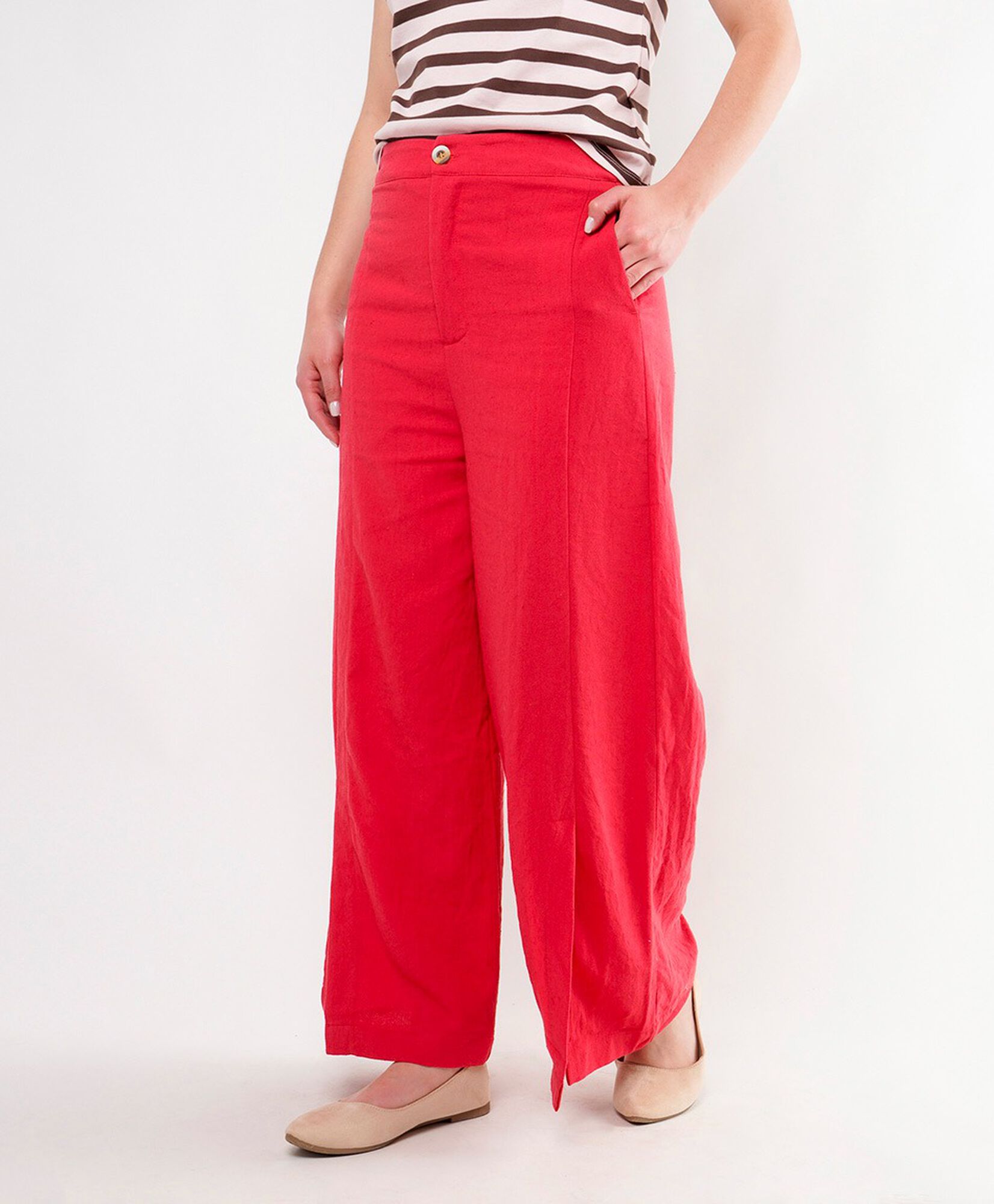 Pantalón mujer liso rojo wide Pantalón mujer liso rojo wide