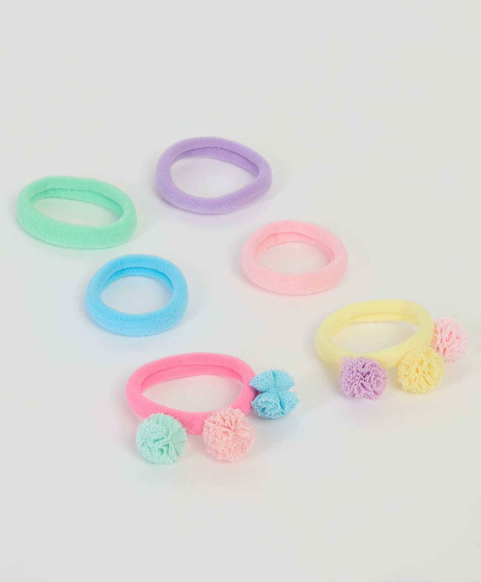 Set 6 colets infantiles pompones Set 6 colets infantiles pompones