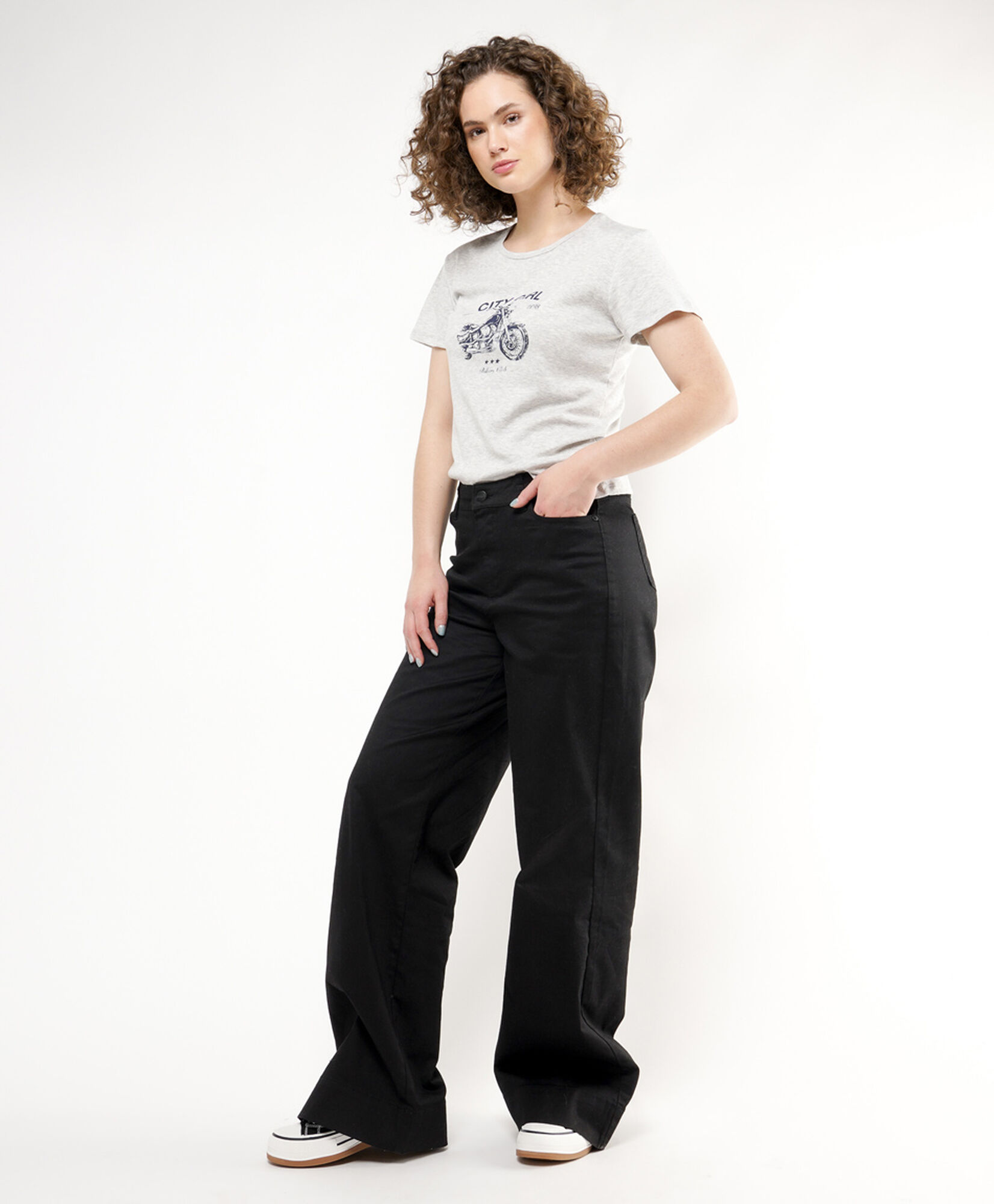 Pantalón mujer negro wide Pantalón mujer negro wide