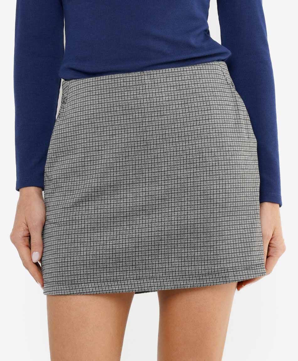Mini falda mujer cuadrill&eacute; bolsillos
