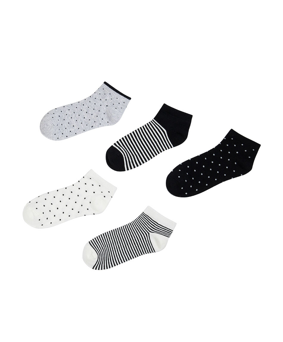 Pack 5 calcetines mujer cortos puntitos