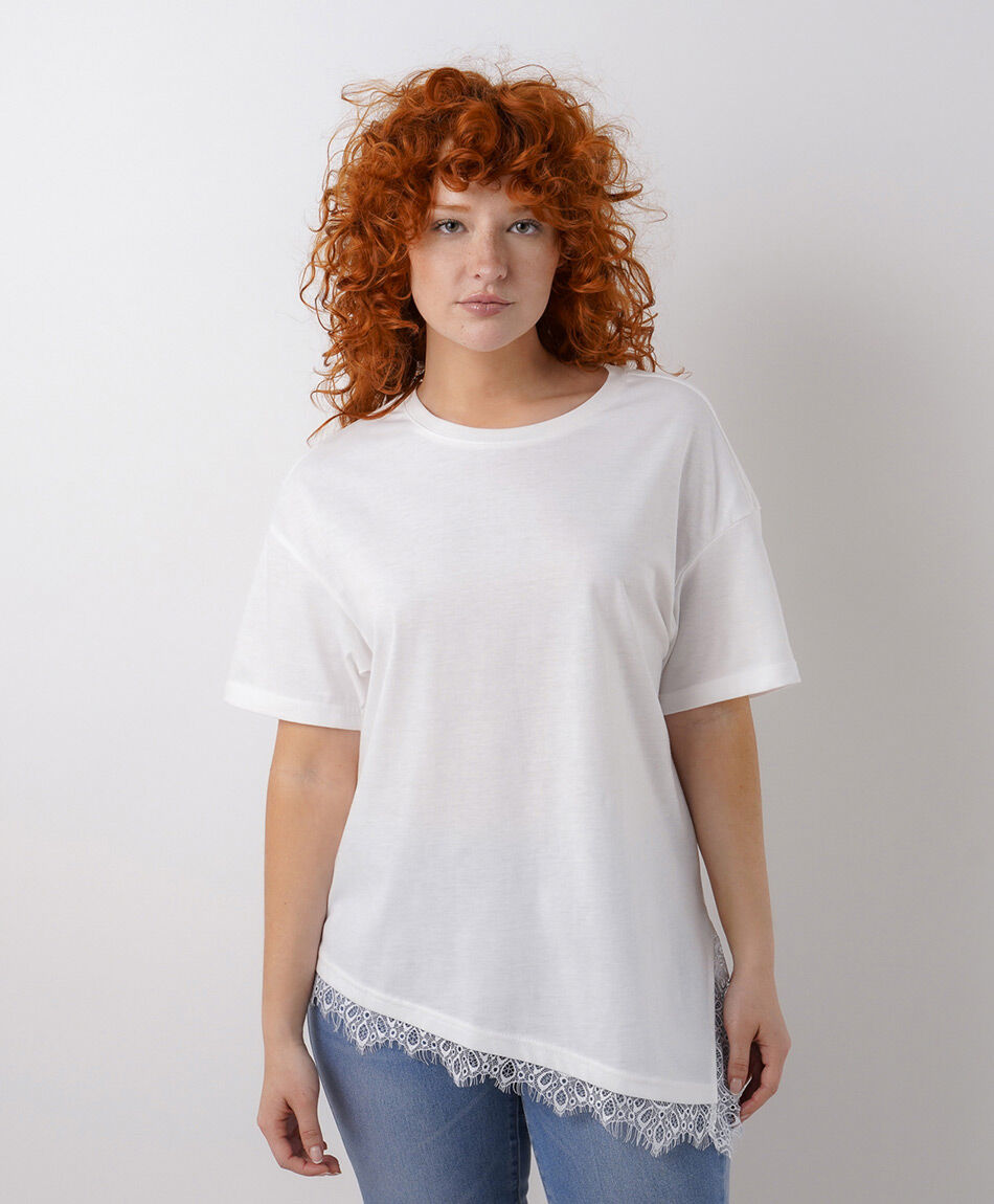 Polera mujer encaje inferior