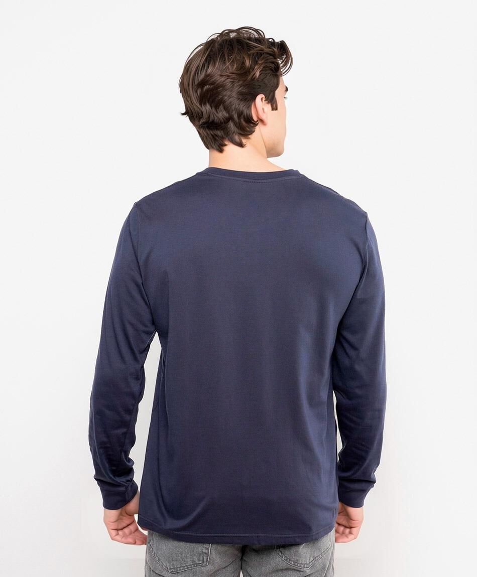 Polera hombre lisa manga larga