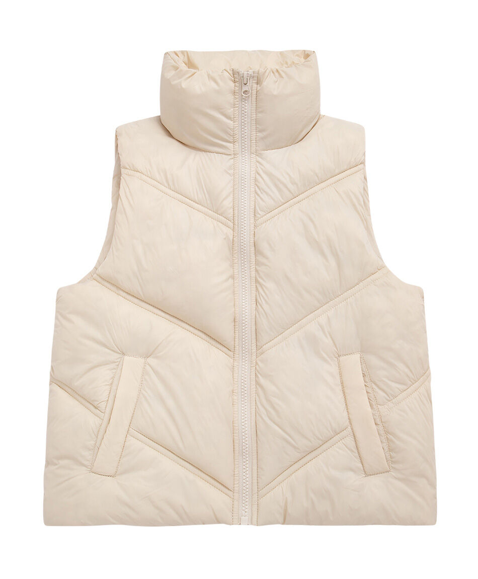 Parka ni&ntilde;a sin mangas beige