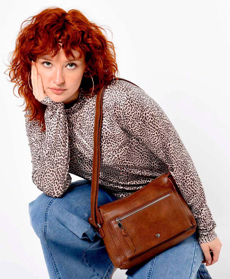 Cartera mujer clásica café