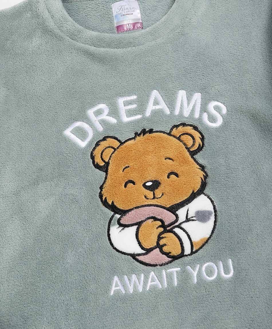 Pijama mujer coral oso