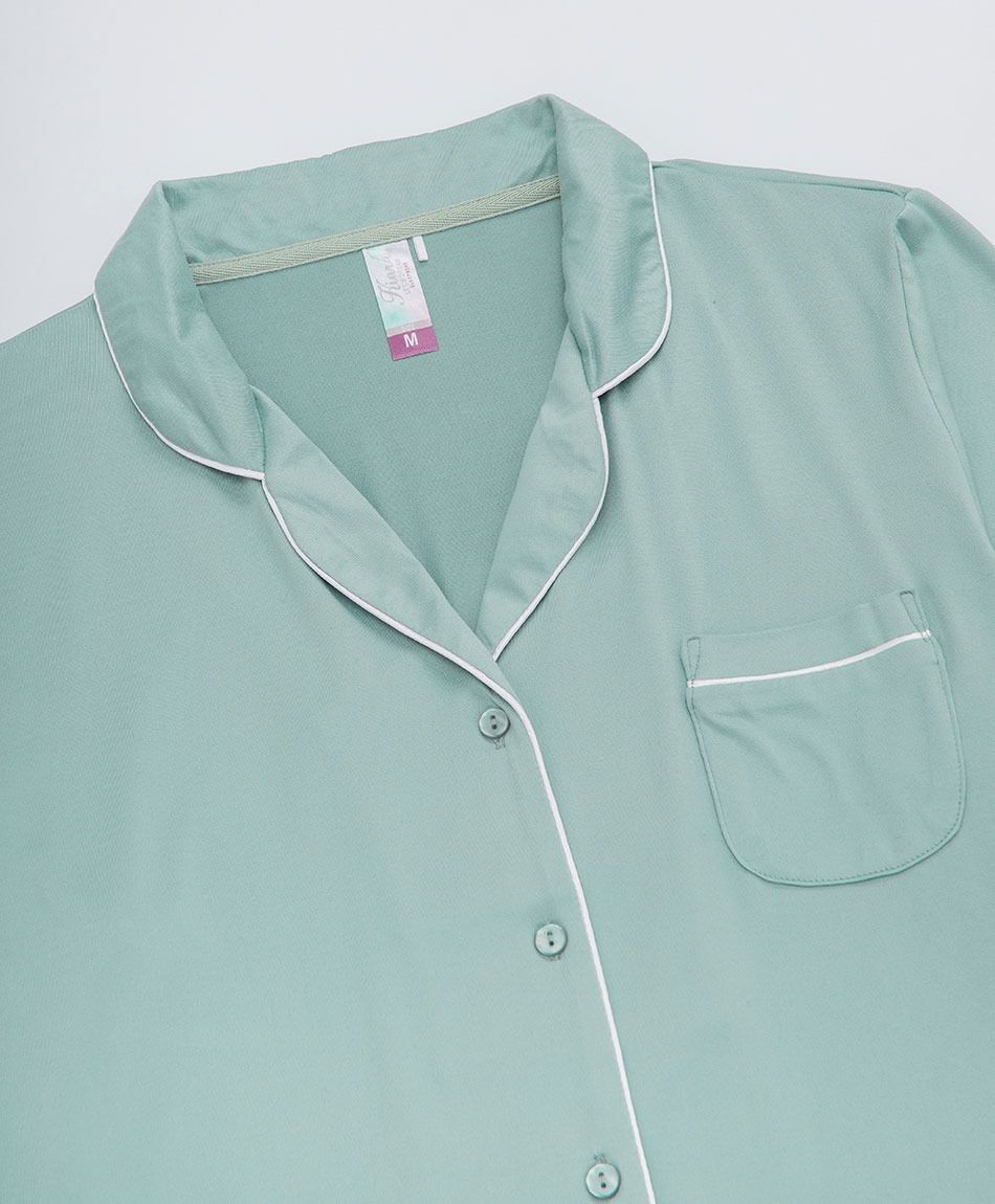 Pijama mujer camisero verde