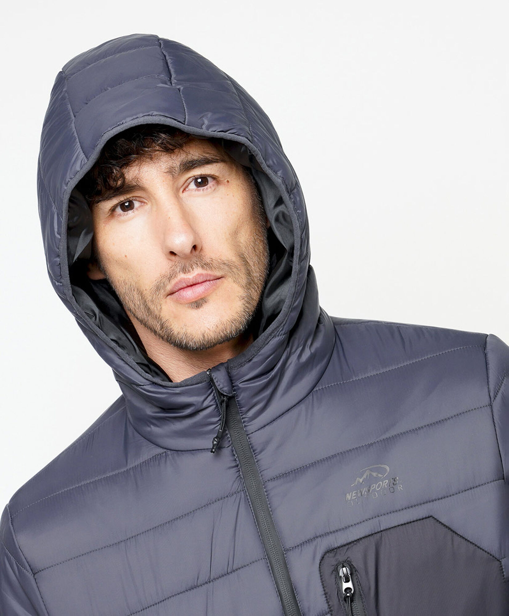 Parka deportiva hombre acolchada bicolor Parka deportiva hombre acolchada bicolor