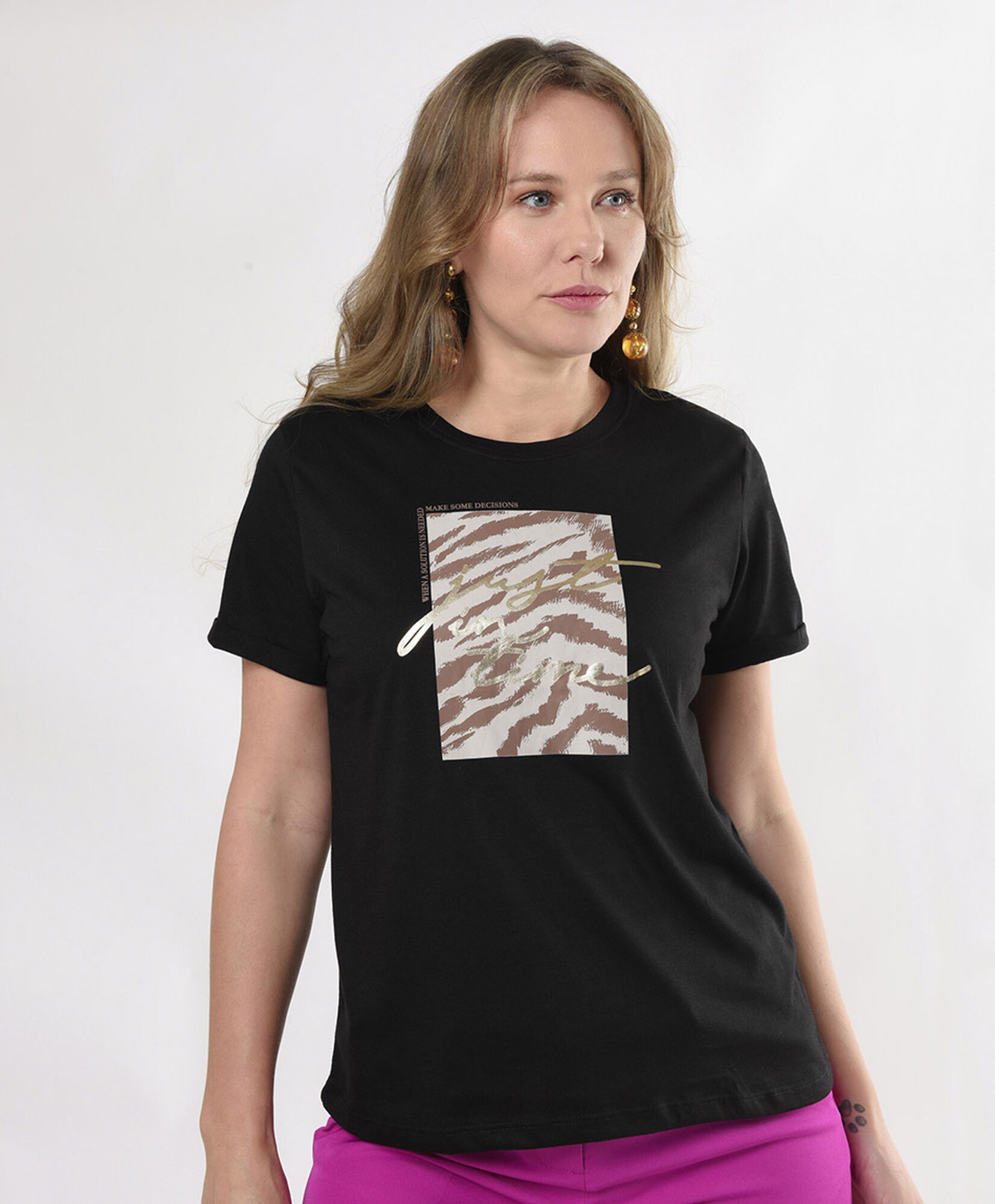 Polera mujer cuadro animal print Polera mujer cuadro animal print