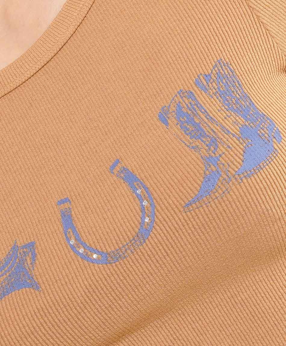 Polera mujer estampado vaquera